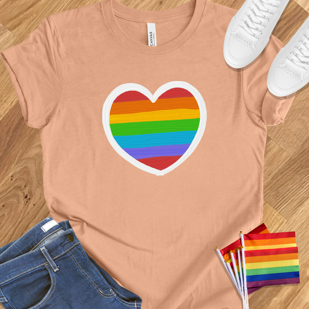 Rainbow heart cute