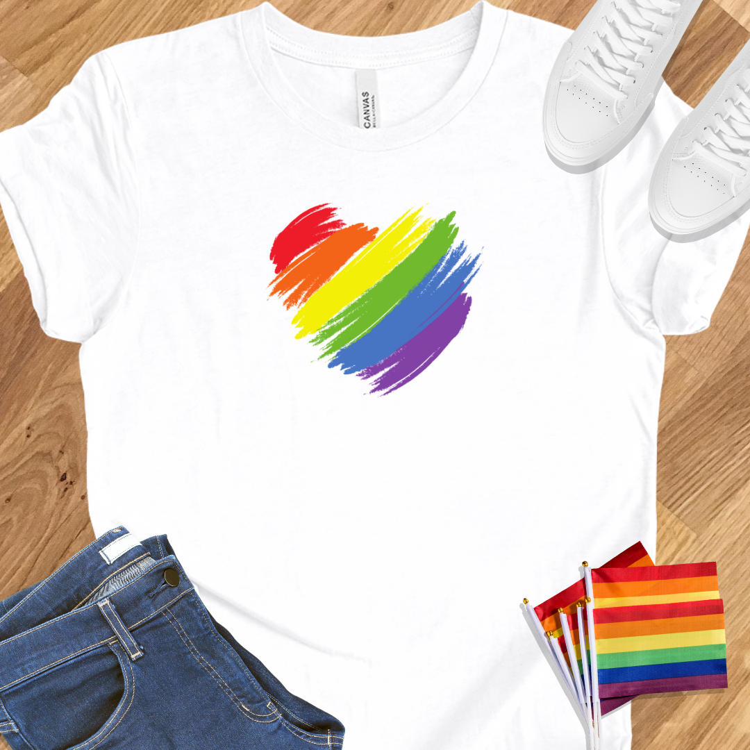 Rainbow heart drawn