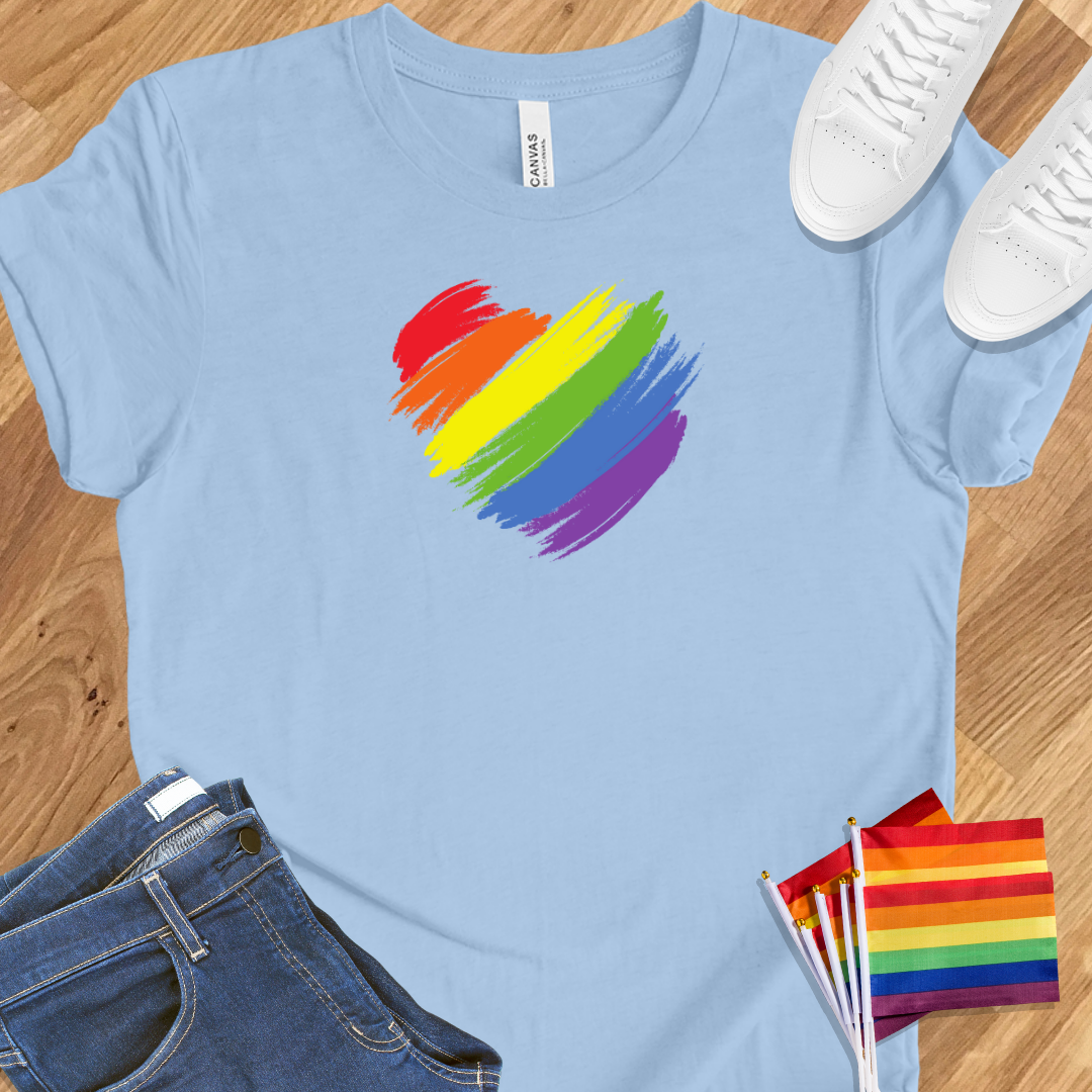 Rainbow heart drawn