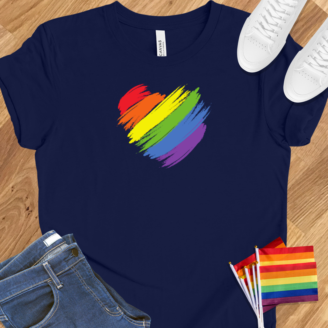Rainbow heart drawn