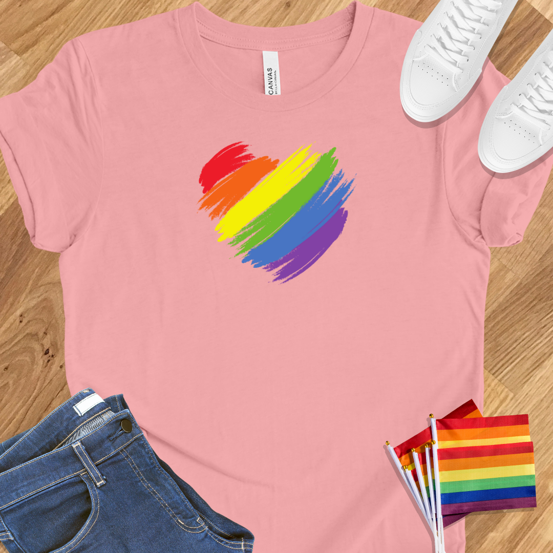 Rainbow heart drawn