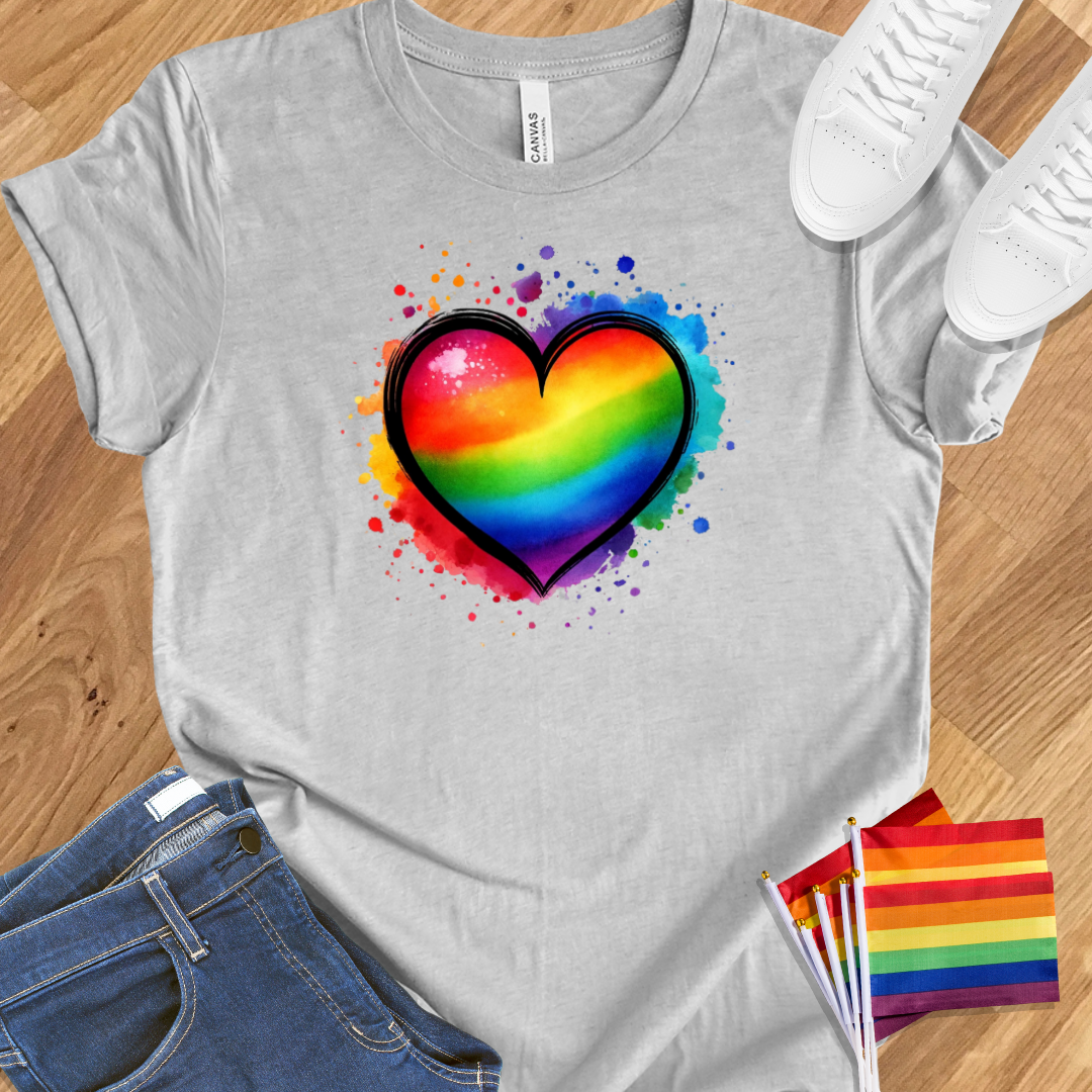 Watercolour Rainbow Heart