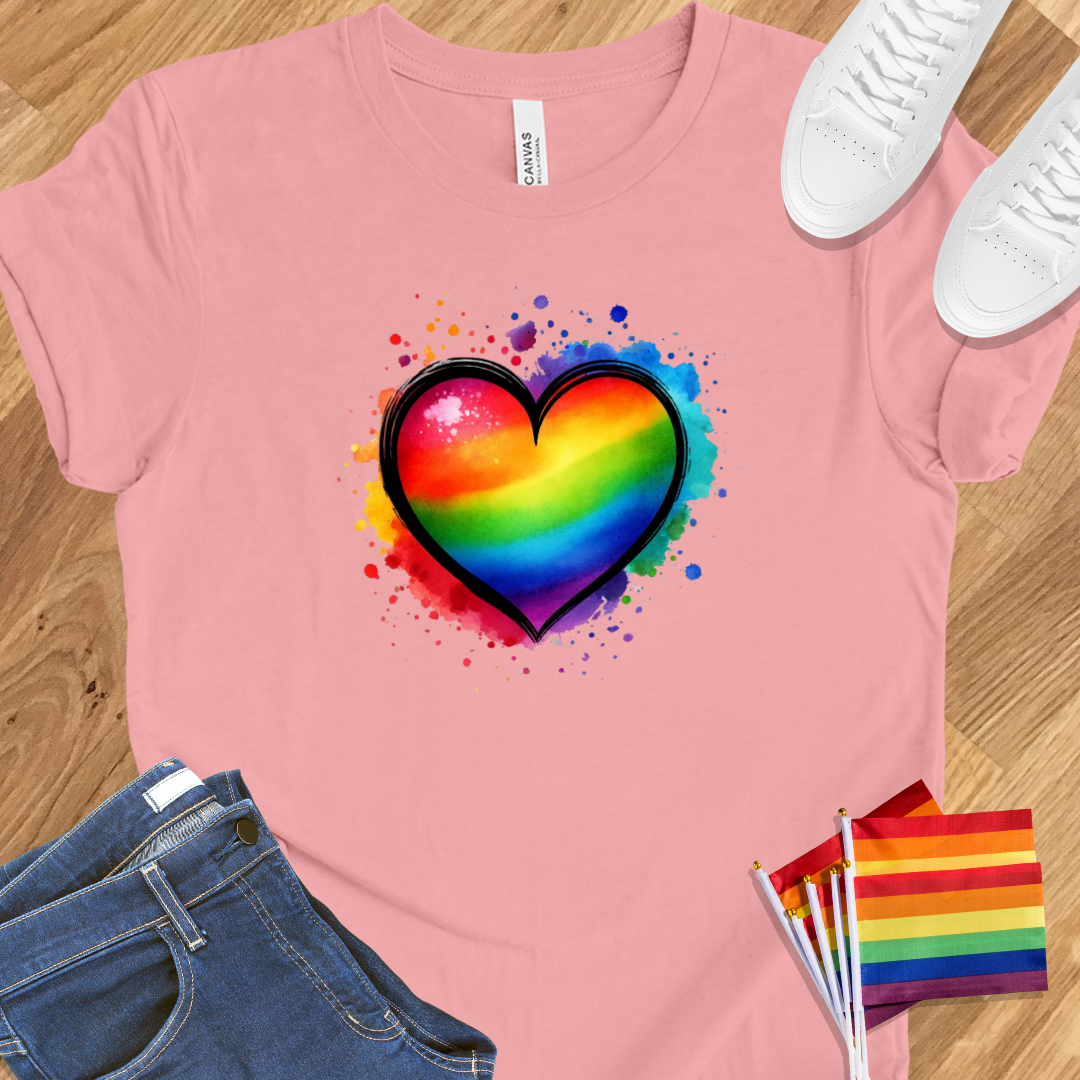 Watercolour Rainbow Heart
