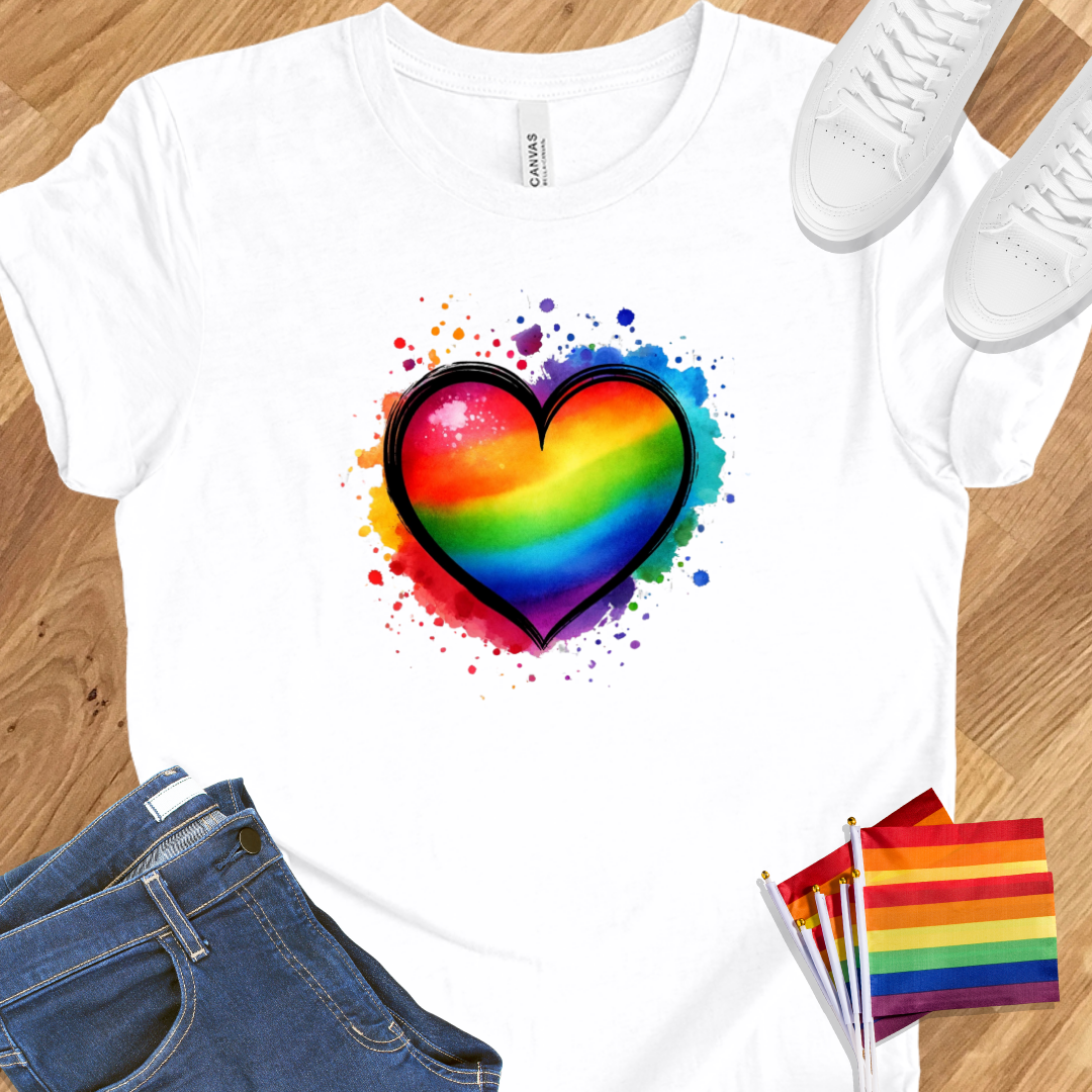 Watercolour Rainbow Heart