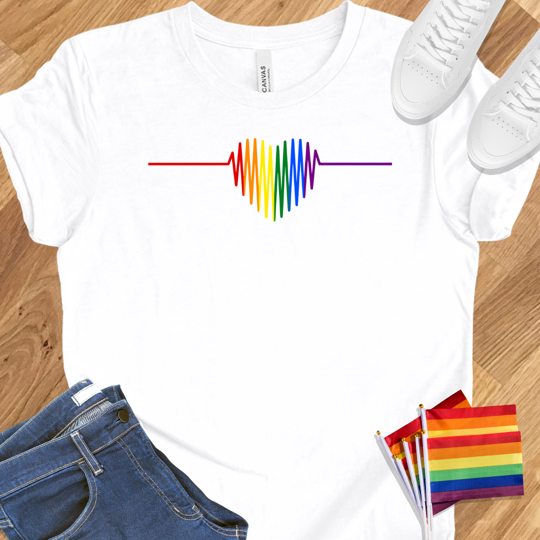 Rainbow Heart Line Design