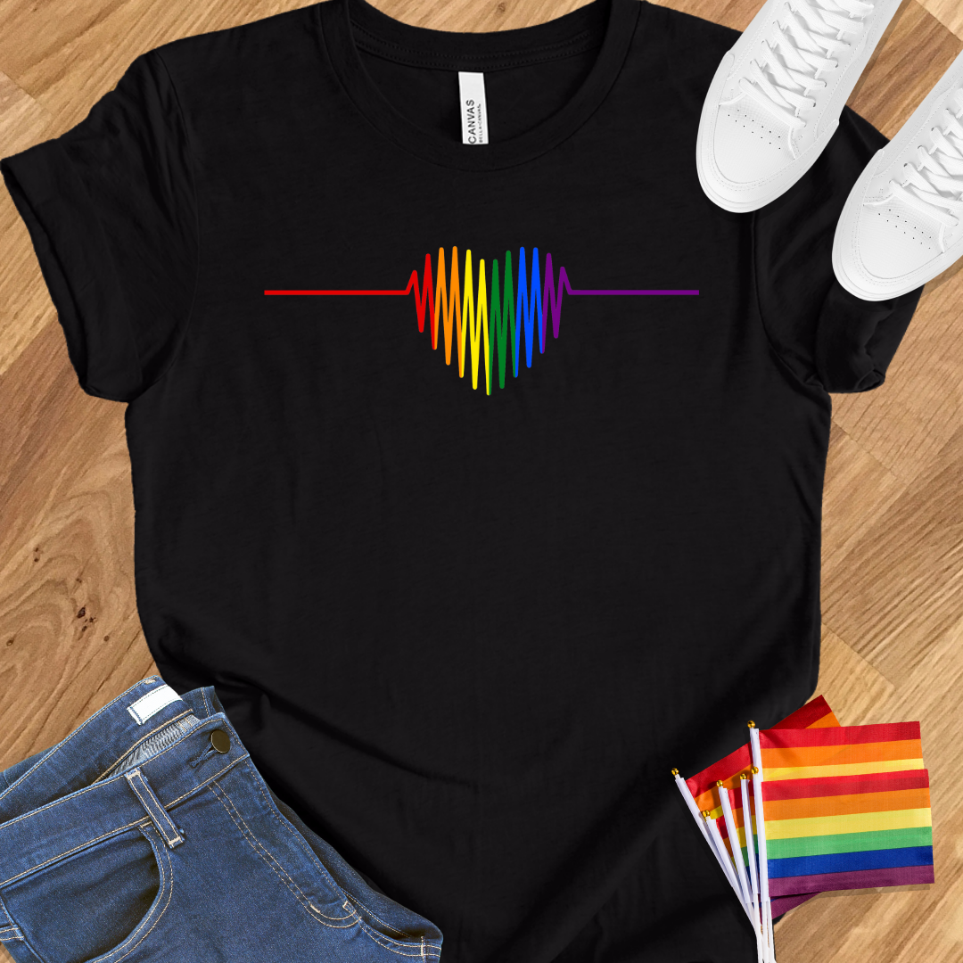 Rainbow Heart Line Design
