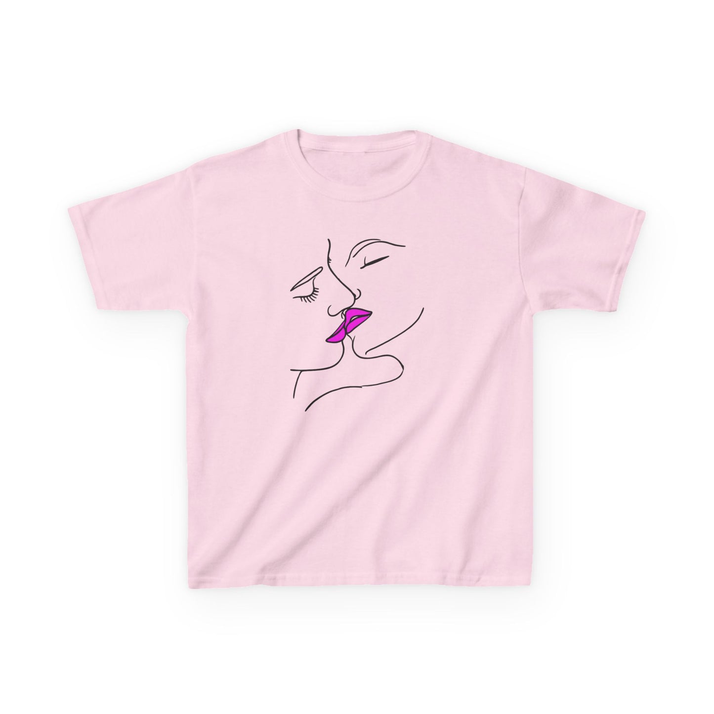 Girls kissing outline