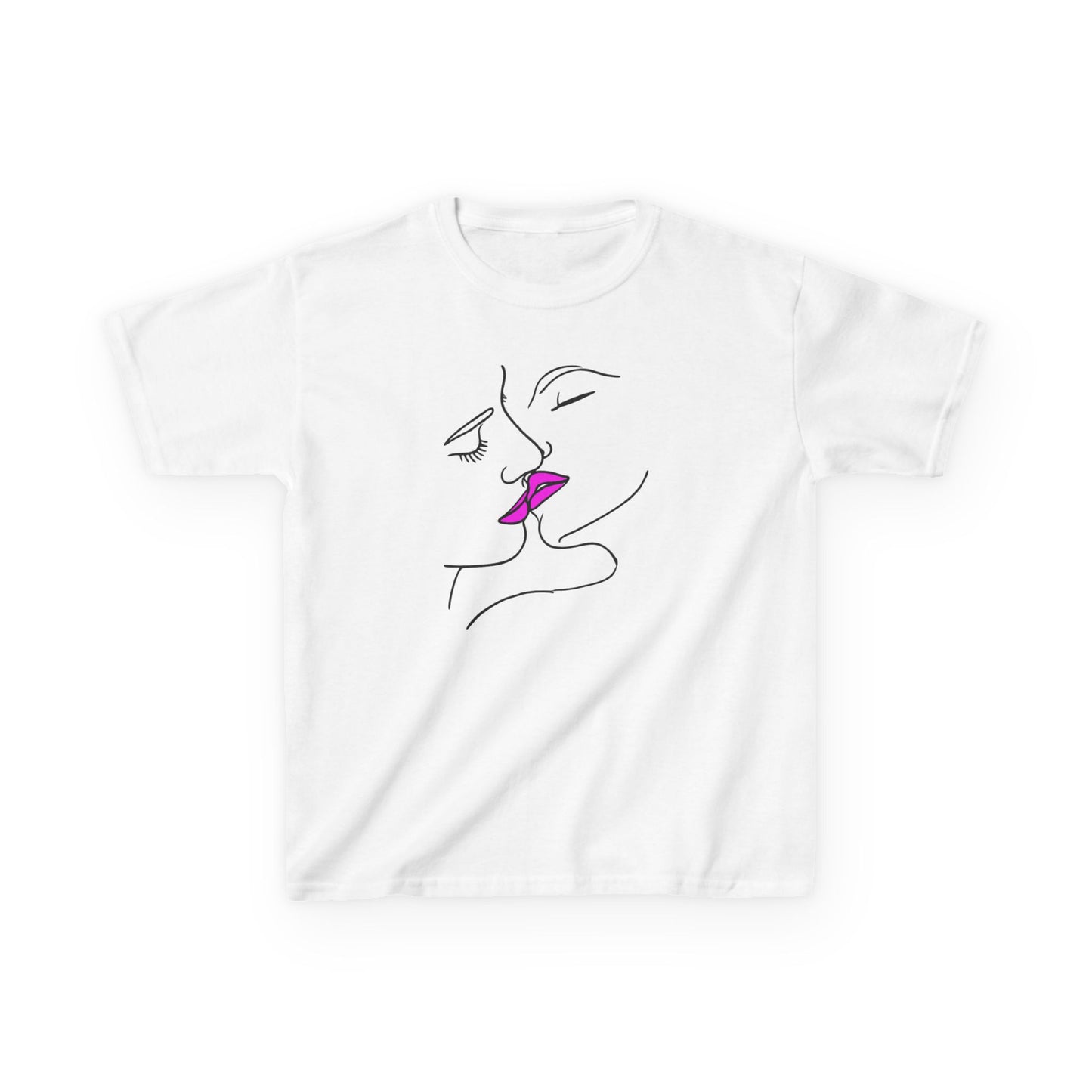Girls kissing outline