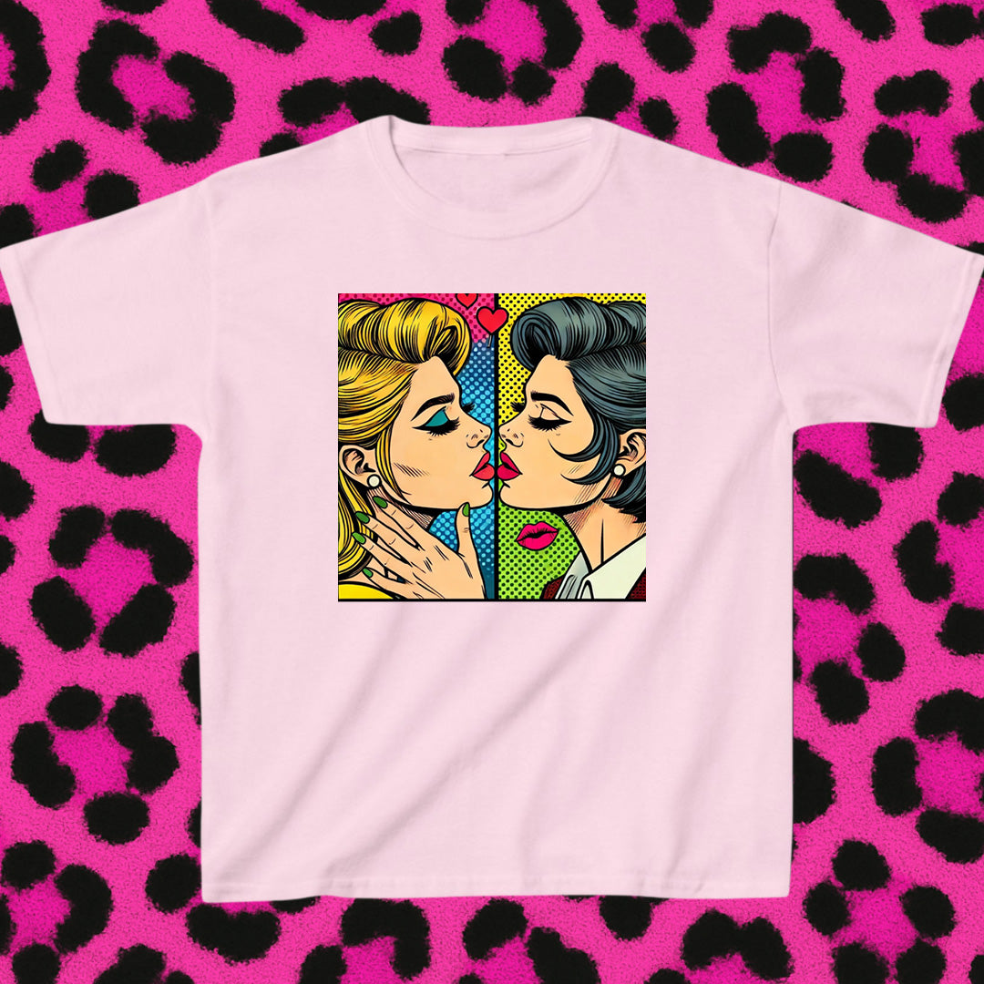 Girls kiss retro