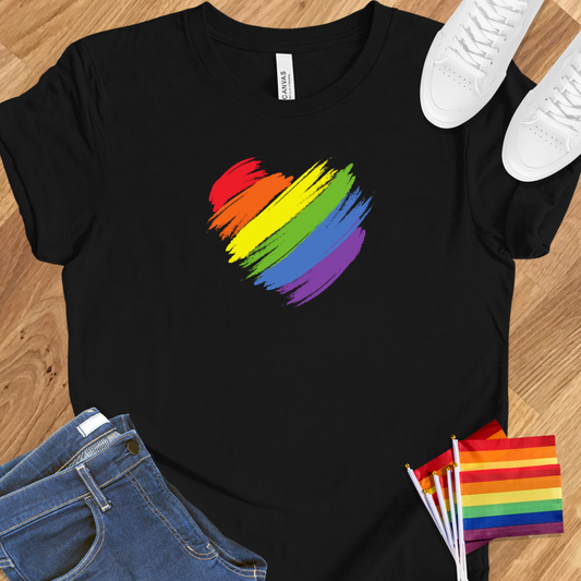 Rainbow heart drawn