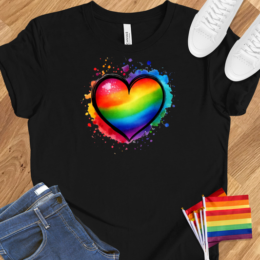 Watercolour Rainbow Heart